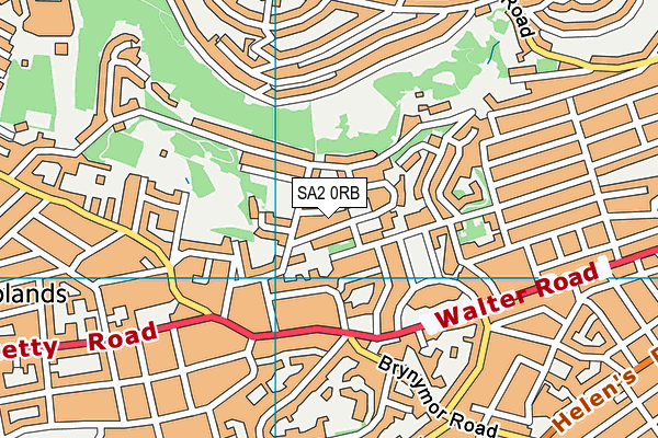 SA2 0RB map - OS VectorMap District (Ordnance Survey)