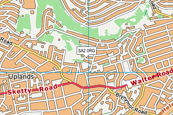 SA2 0RG map - OS VectorMap District (Ordnance Survey)