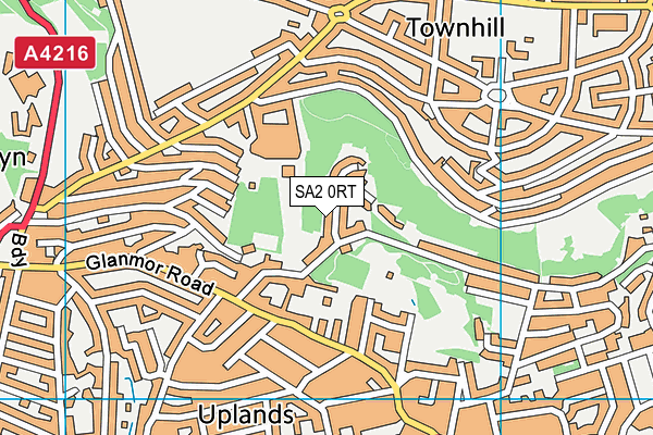 SA2 0RT map - OS VectorMap District (Ordnance Survey)