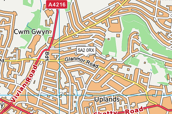 SA2 0RX map - OS VectorMap District (Ordnance Survey)