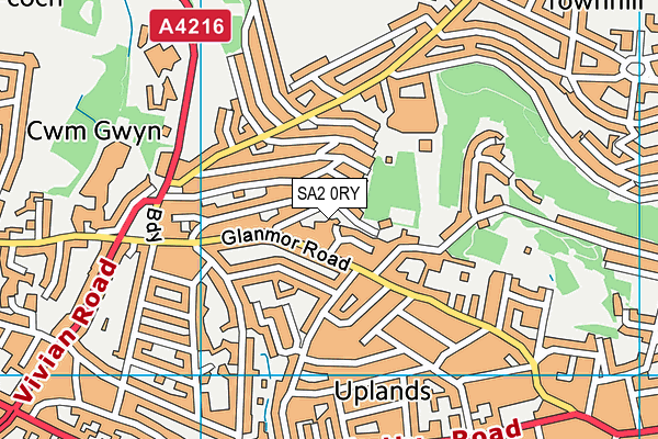 SA2 0RY map - OS VectorMap District (Ordnance Survey)