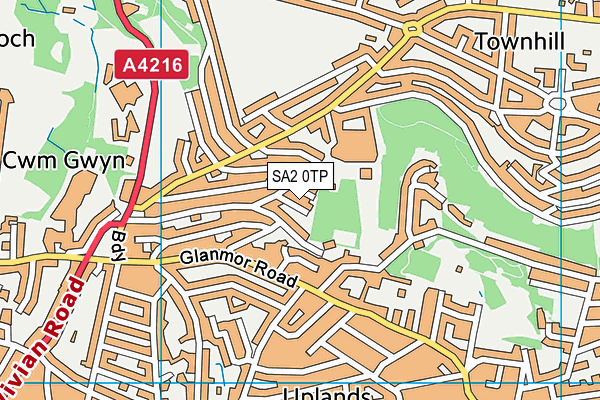 SA2 0TP map - OS VectorMap District (Ordnance Survey)