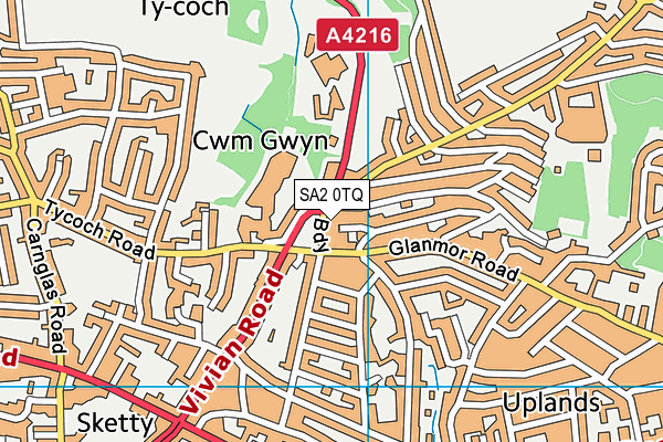 SA2 0TQ map - OS VectorMap District (Ordnance Survey)