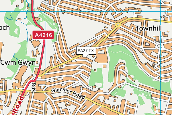 SA2 0TX map - OS VectorMap District (Ordnance Survey)