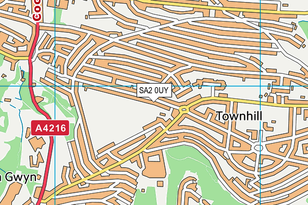SA2 0UY map - OS VectorMap District (Ordnance Survey)