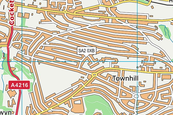 SA2 0XB map - OS VectorMap District (Ordnance Survey)