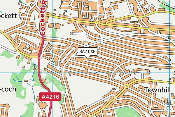SA2 0XF map - OS VectorMap District (Ordnance Survey)