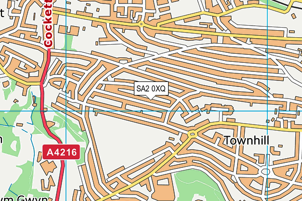 SA2 0XQ map - OS VectorMap District (Ordnance Survey)