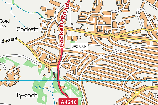 SA2 0XR map - OS VectorMap District (Ordnance Survey)