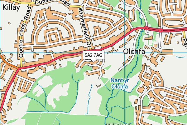 SA2 7AG map - OS VectorMap District (Ordnance Survey)