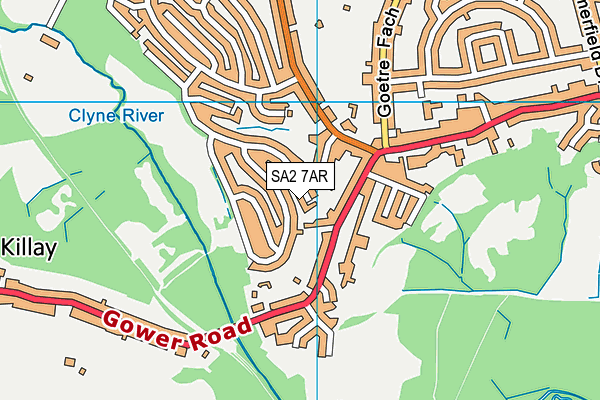 SA2 7AR map - OS VectorMap District (Ordnance Survey)