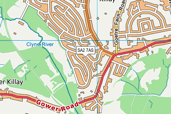 SA2 7AS map - OS VectorMap District (Ordnance Survey)