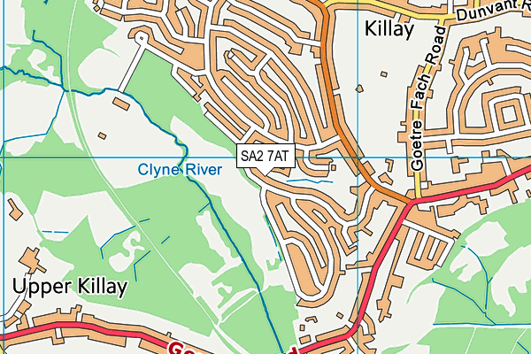 SA2 7AT map - OS VectorMap District (Ordnance Survey)