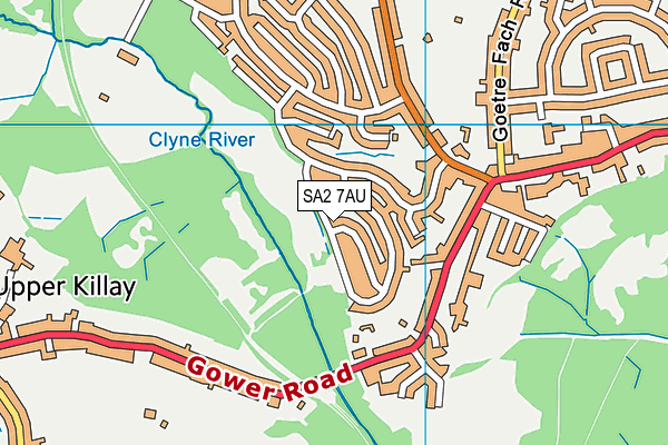 SA2 7AU map - OS VectorMap District (Ordnance Survey)