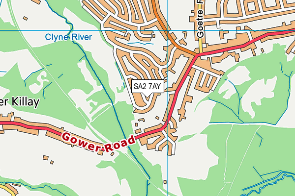 SA2 7AY map - OS VectorMap District (Ordnance Survey)