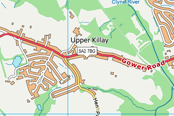 SA2 7BG map - OS VectorMap District (Ordnance Survey)