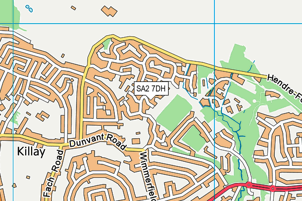 SA2 7DH map - OS VectorMap District (Ordnance Survey)