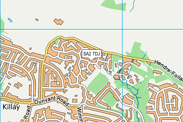 SA2 7DJ map - OS VectorMap District (Ordnance Survey)