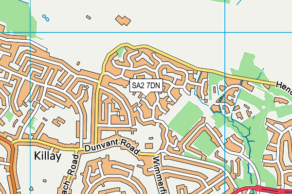 SA2 7DN map - OS VectorMap District (Ordnance Survey)