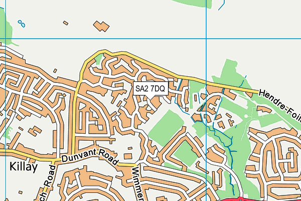 SA2 7DQ map - OS VectorMap District (Ordnance Survey)