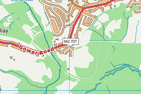 SA2 7DT map - OS VectorMap District (Ordnance Survey)