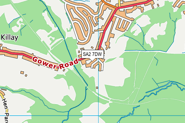 SA2 7DW map - OS VectorMap District (Ordnance Survey)