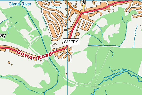 SA2 7DX map - OS VectorMap District (Ordnance Survey)