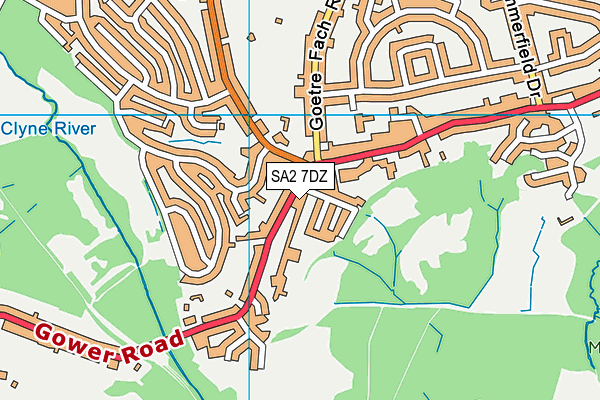 SA2 7DZ map - OS VectorMap District (Ordnance Survey)