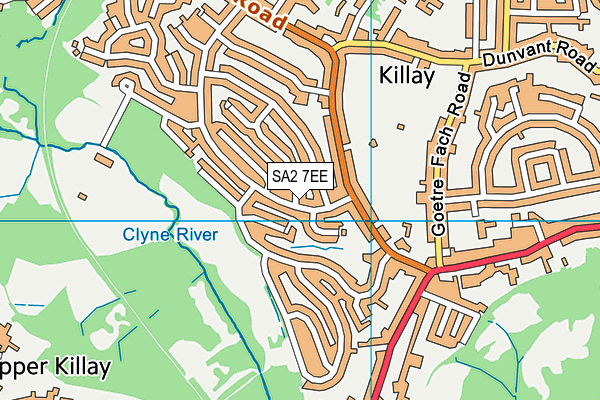 SA2 7EE map - OS VectorMap District (Ordnance Survey)