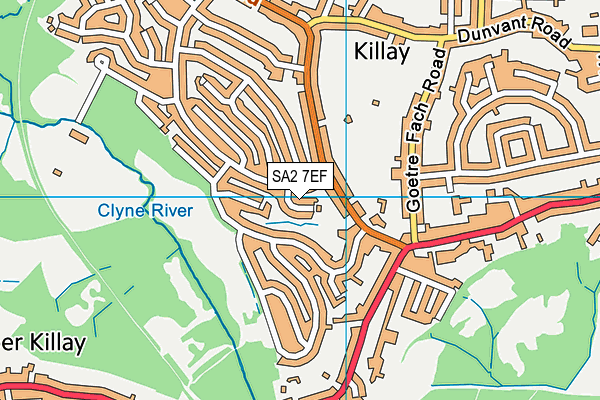 SA2 7EF map - OS VectorMap District (Ordnance Survey)