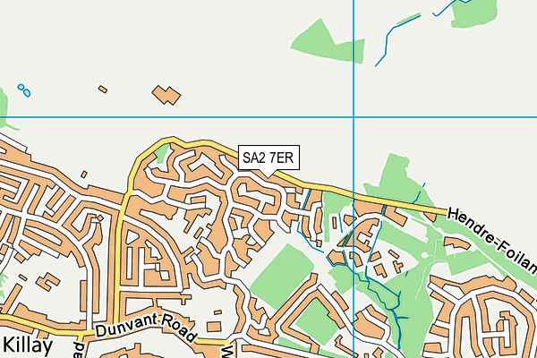 SA2 7ER map - OS VectorMap District (Ordnance Survey)