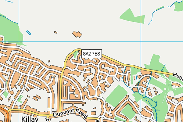 SA2 7ES map - OS VectorMap District (Ordnance Survey)