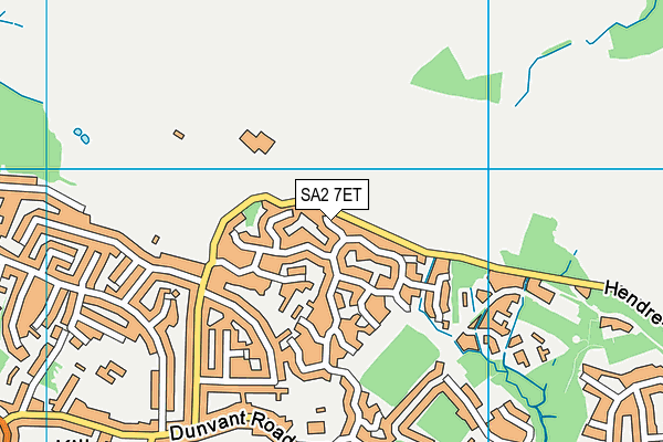 SA2 7ET map - OS VectorMap District (Ordnance Survey)