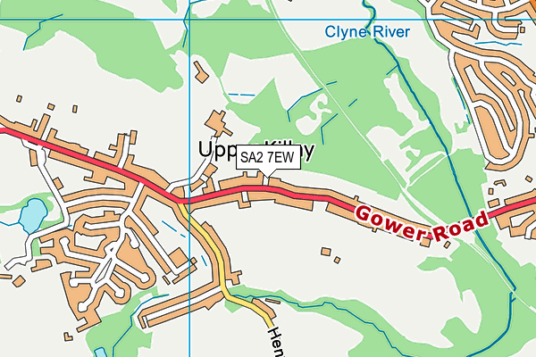 SA2 7EW map - OS VectorMap District (Ordnance Survey)