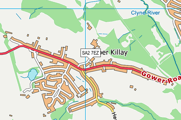 SA2 7EZ map - OS VectorMap District (Ordnance Survey)