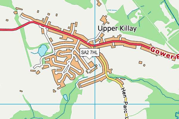SA2 7HL map - OS VectorMap District (Ordnance Survey)