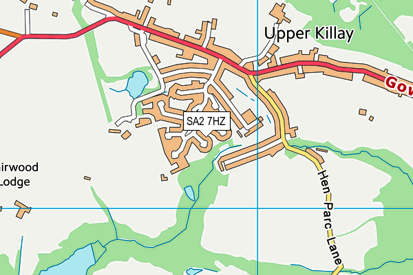 SA2 7HZ map - OS VectorMap District (Ordnance Survey)