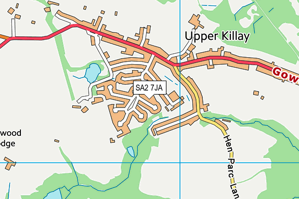 SA2 7JA map - OS VectorMap District (Ordnance Survey)