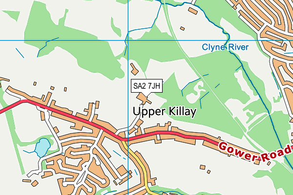 SA2 7JH map - OS VectorMap District (Ordnance Survey)