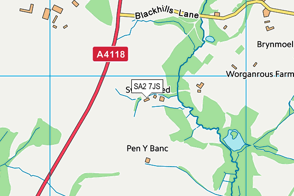 SA2 7JS map - OS VectorMap District (Ordnance Survey)