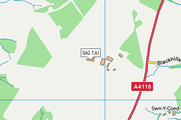 SA2 7JU map - OS VectorMap District (Ordnance Survey)