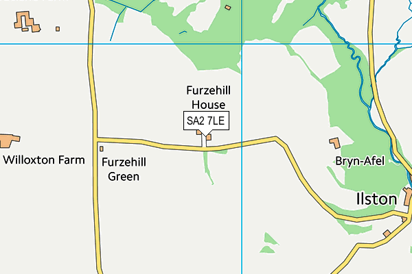 SA2 7LE map - OS VectorMap District (Ordnance Survey)