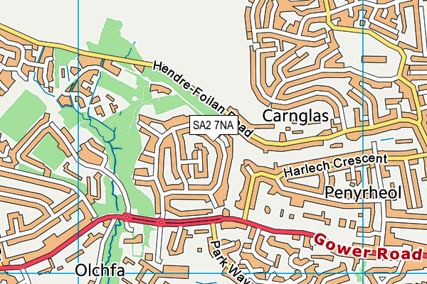 SA2 7NA map - OS VectorMap District (Ordnance Survey)