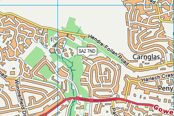 SA2 7ND map - OS VectorMap District (Ordnance Survey)