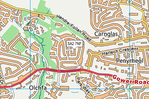 SA2 7NF map - OS VectorMap District (Ordnance Survey)