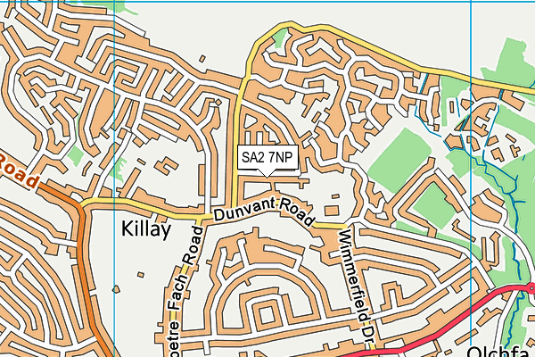 SA2 7NP map - OS VectorMap District (Ordnance Survey)