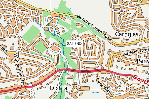 SA2 7NQ map - OS VectorMap District (Ordnance Survey)