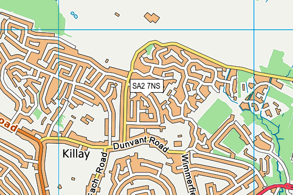 SA2 7NS map - OS VectorMap District (Ordnance Survey)