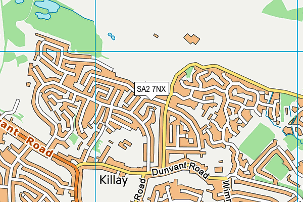 SA2 7NX map - OS VectorMap District (Ordnance Survey)