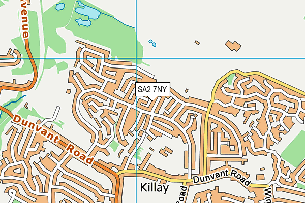 SA2 7NY map - OS VectorMap District (Ordnance Survey)